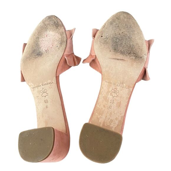 Loeffler Randall Vera Ruffles Pink Suede Mule Sandal Heel size 10 - Picture 10 of 11